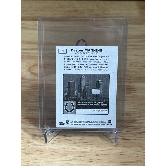 2010 Topps Magic Peyton Manning Mini Holo /50 - Picture 3 of 3